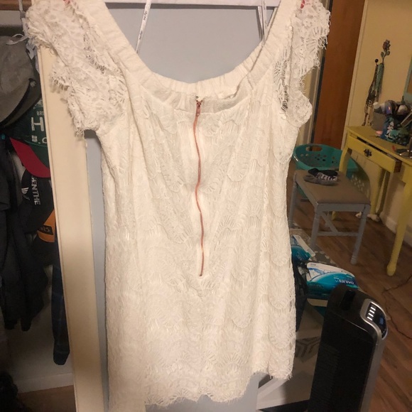 14w ivory lace off the shoulder dress - Picture 4 of 7